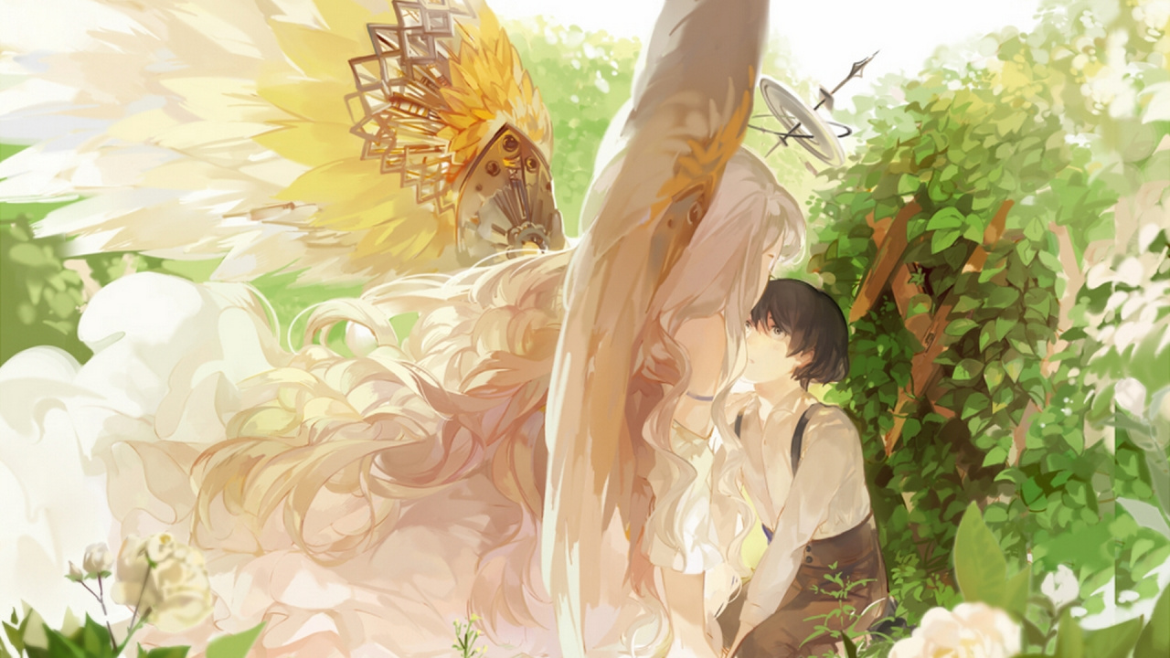 Woman in White Dress With Wings. Wallpaper in 1280x720 Resolution