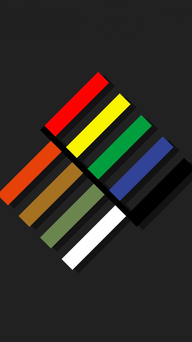 Gelbgrün Und Blau Gestreiftes Quadrat. Wallpaper in 750x1334 Resolution