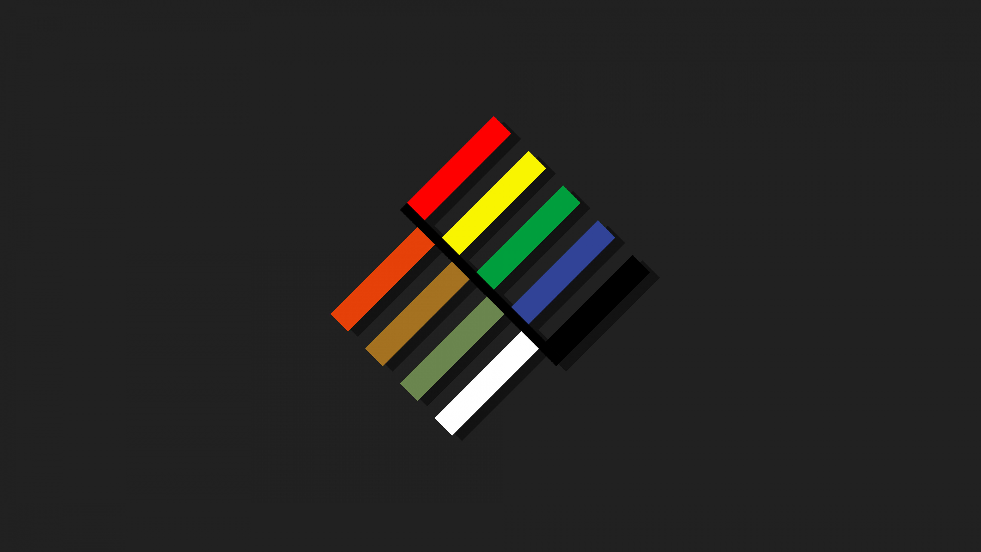 Yellow Green and Blue Striped Square. Wallpaper in 3840x2160 Resolution