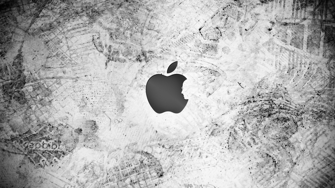 Apple, Monochrom, Monochrome-Modus, Schwarz Und Weiß, Handhelds. Wallpaper in 1366x768 Resolution