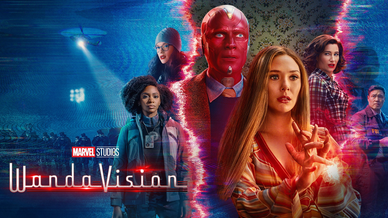 Elizabeth Olsen, Wandavision, Vision, Monica Rambeau, Wanda Maximoff. Wallpaper in 1280x720 Resolution