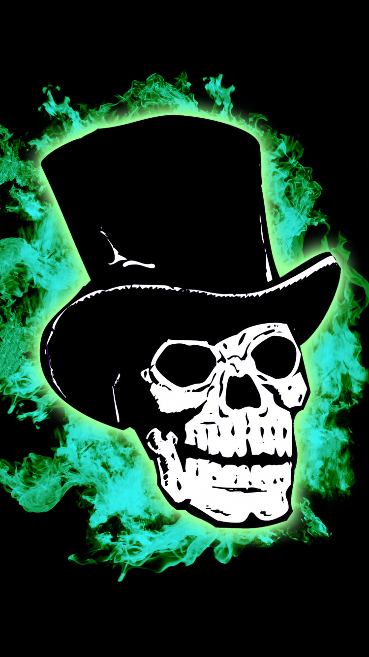 Black and White Skull Illustration. Wallpaper in 750x1334 Resolution