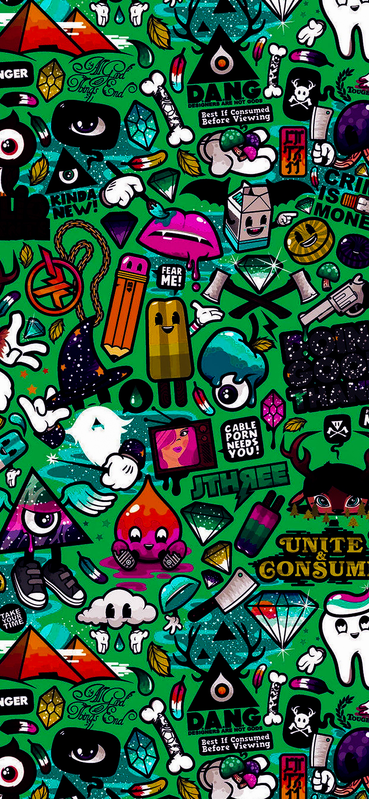 Graffiti Supreme, Street Art, Graffiti, Cartoon, Art. Wallpaper in 1242x2688 Resolution