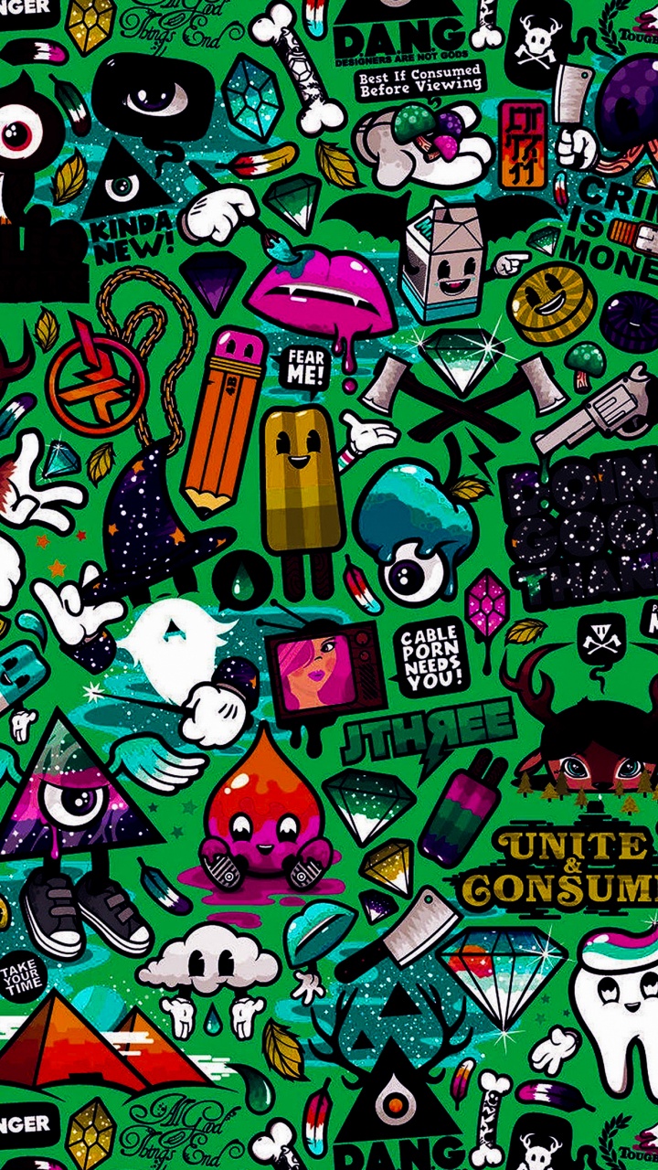 Graffiti Supreme, Street Art, Graffiti, Cartoon, Art. Wallpaper in 720x1280 Resolution