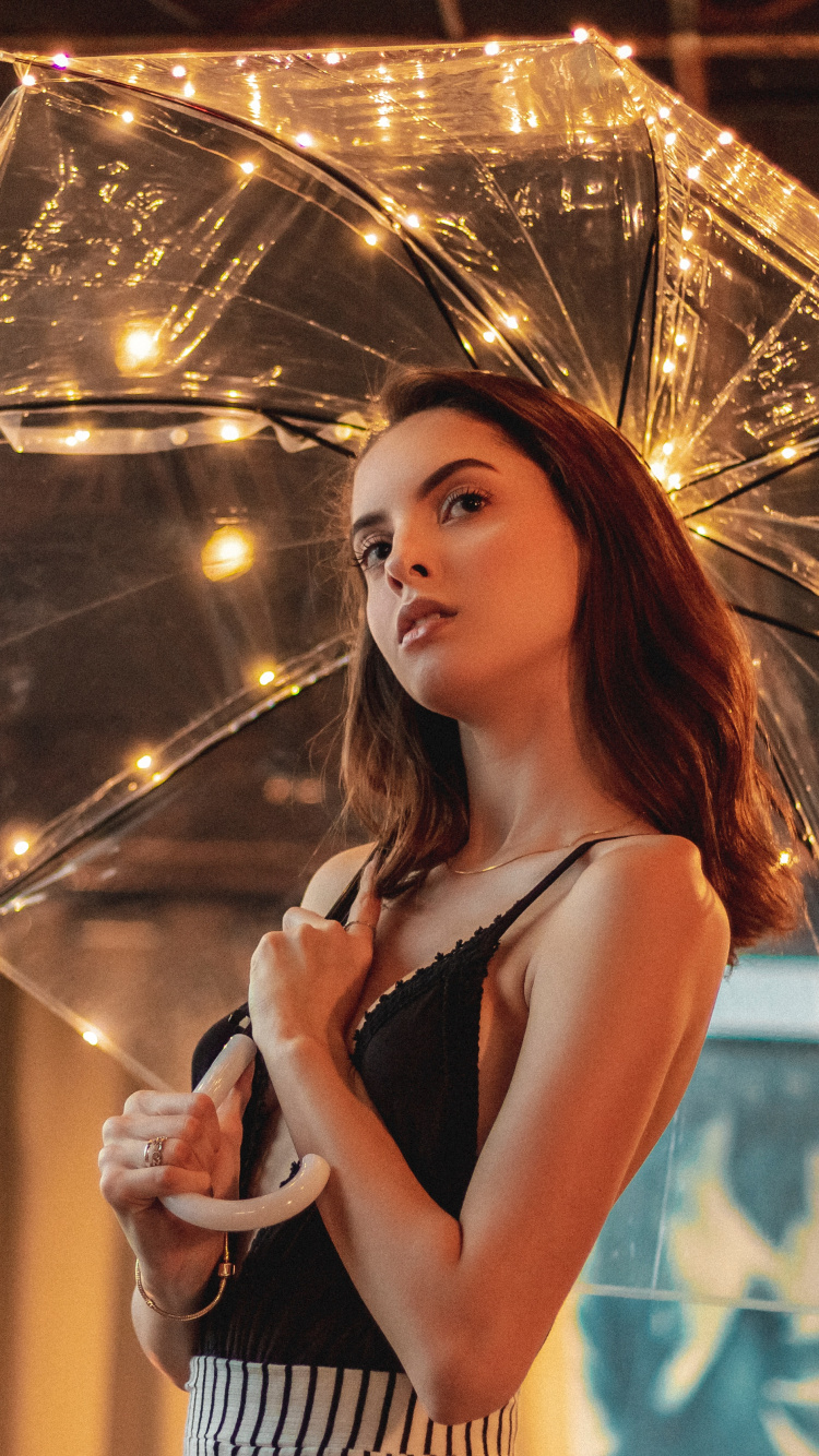 Umbrella, Beauty, Fashion, Model, Fashion Accessory. Wallpaper in 750x1334 Resolution