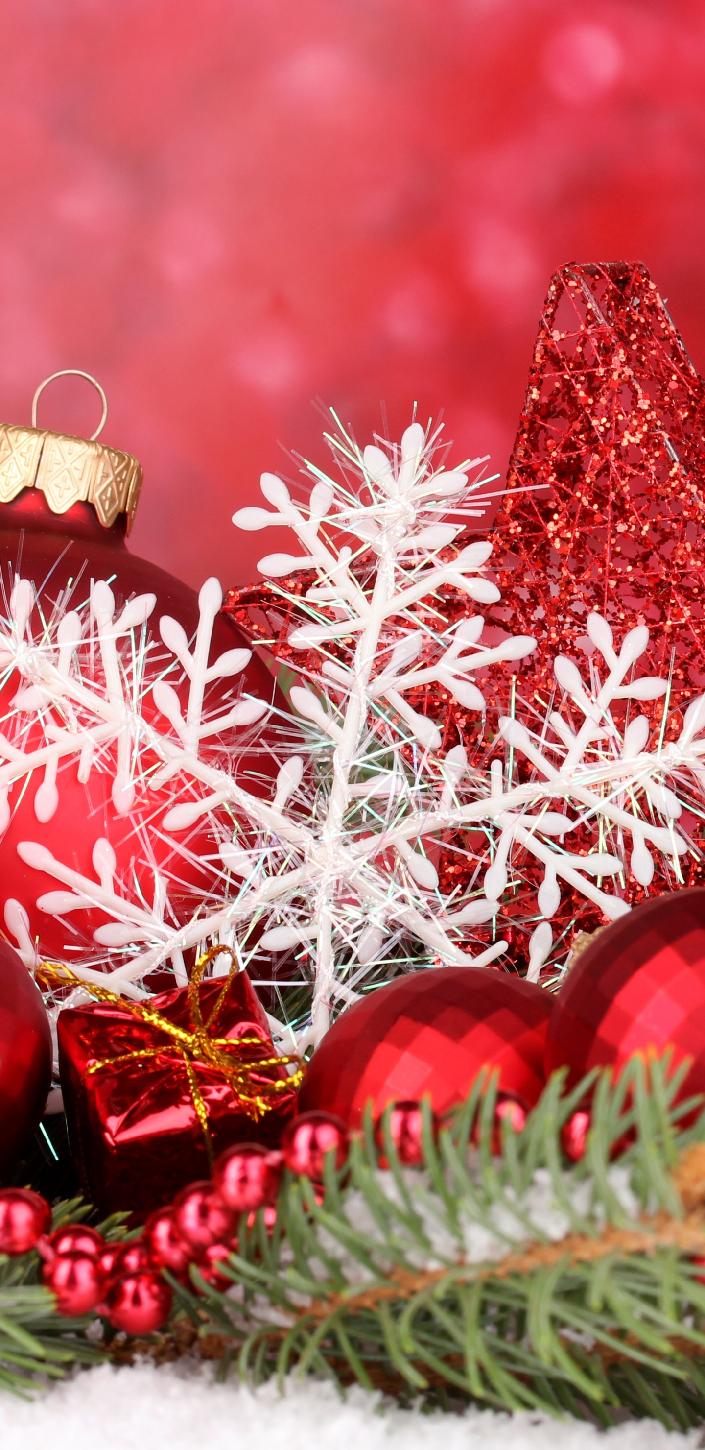 Christmas Day, New Year, Christmas Ornament, Christmas Decoration, Red. Wallpaper in 1440x2960 Resolution