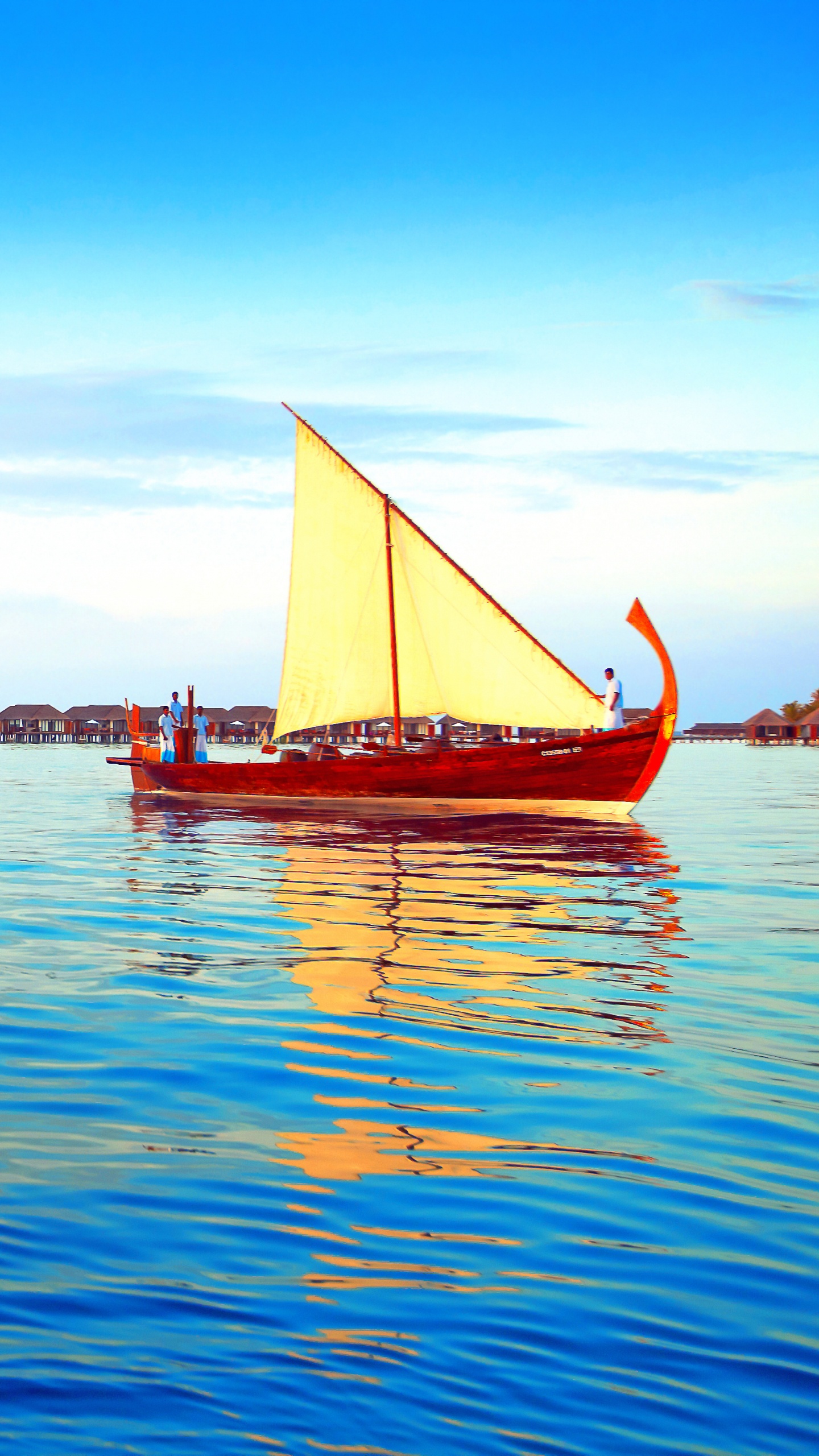 Red Sail Boat on Sea During Daytime. Wallpaper in 1440x2560 Resolution