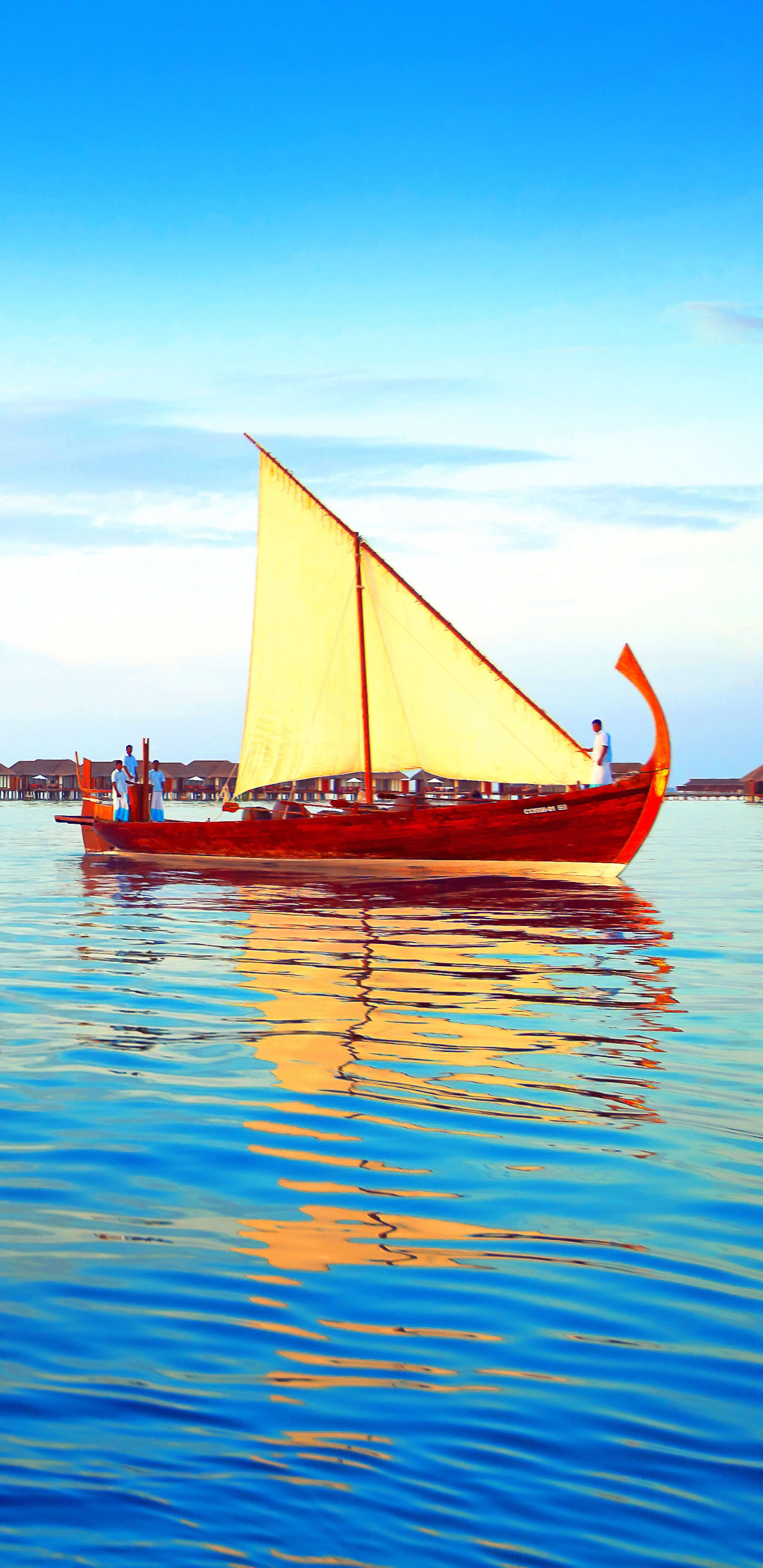 Red Sail Boat on Sea During Daytime. Wallpaper in 1440x2960 Resolution