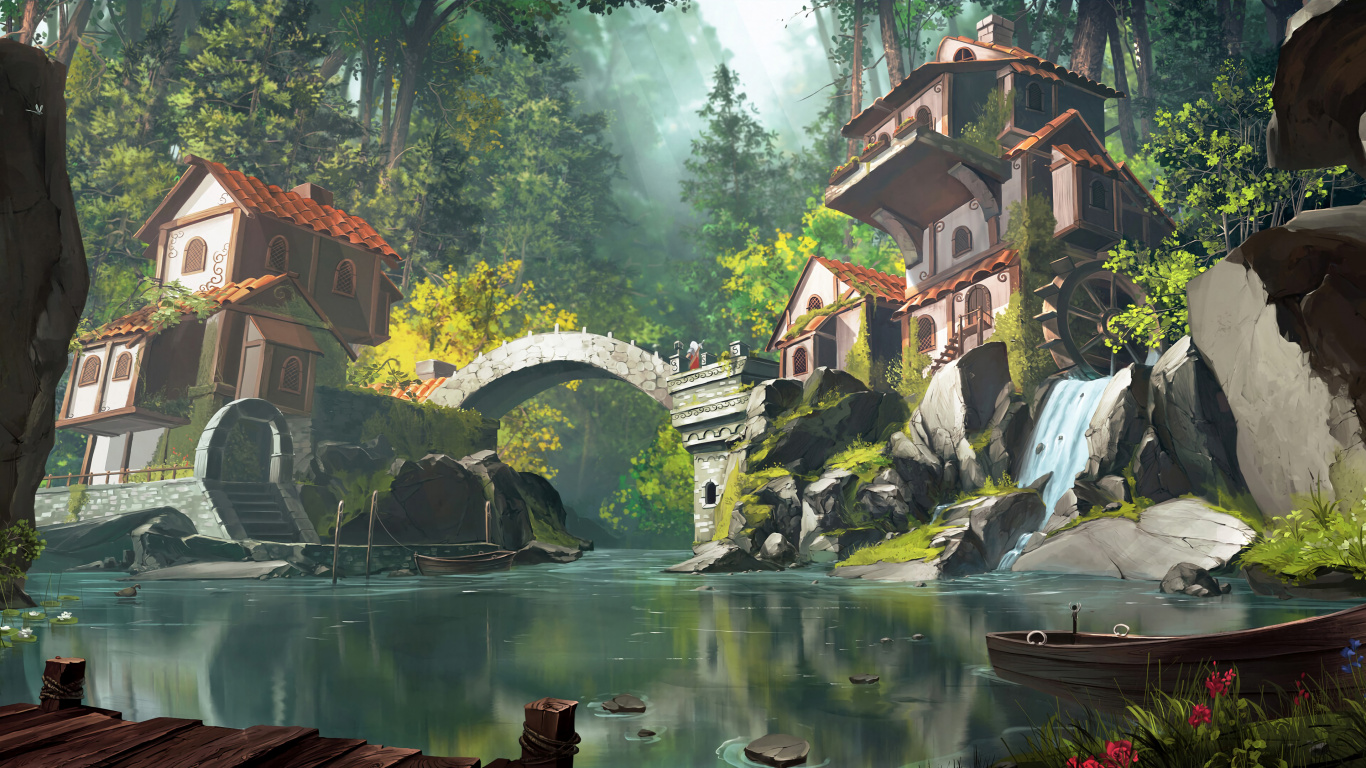 Download 1366x768 Wallpaper Brown and White Concrete Building Near Green Trees and River During Daytime Brown and White Concrete Building Near Green Trees and River During Daytime. Wallpaper in 1366x768 Resolution