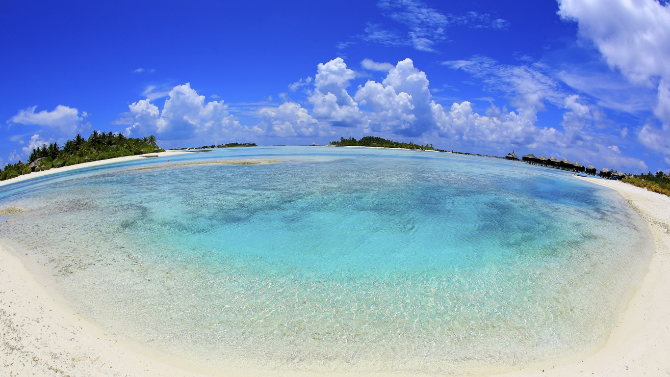Blue Sky and White Clouds. Wallpaper in 1366x768 Resolution
