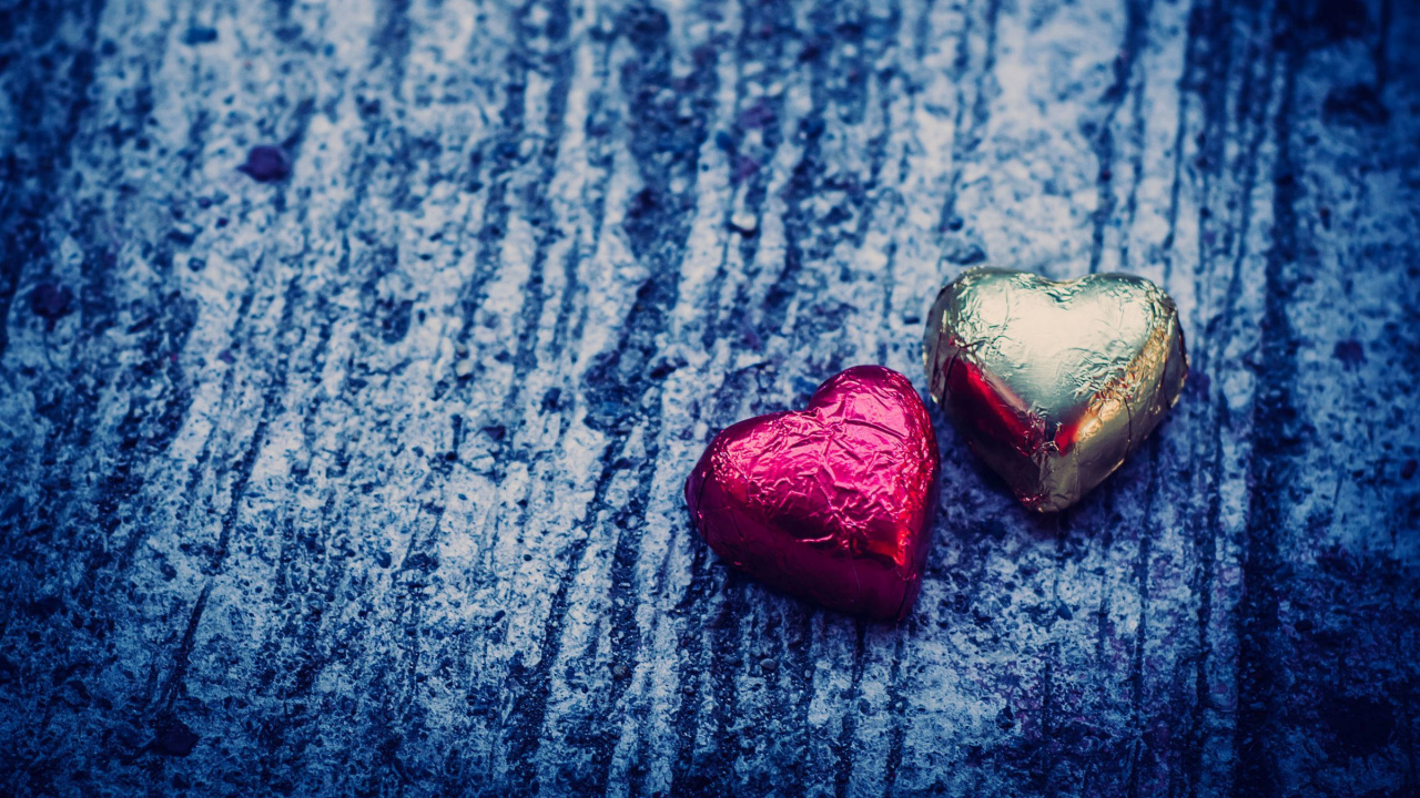 Chocolate, Azul, Rojo, Coraz, Amor. Wallpaper in 1280x720 Resolution