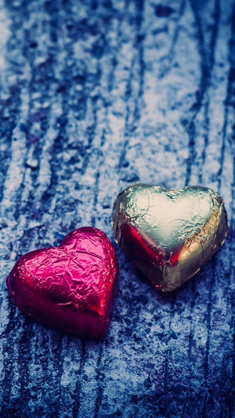 Chocolate, Azul, Rojo, Coraz, Amor. Wallpaper in 750x1334 Resolution