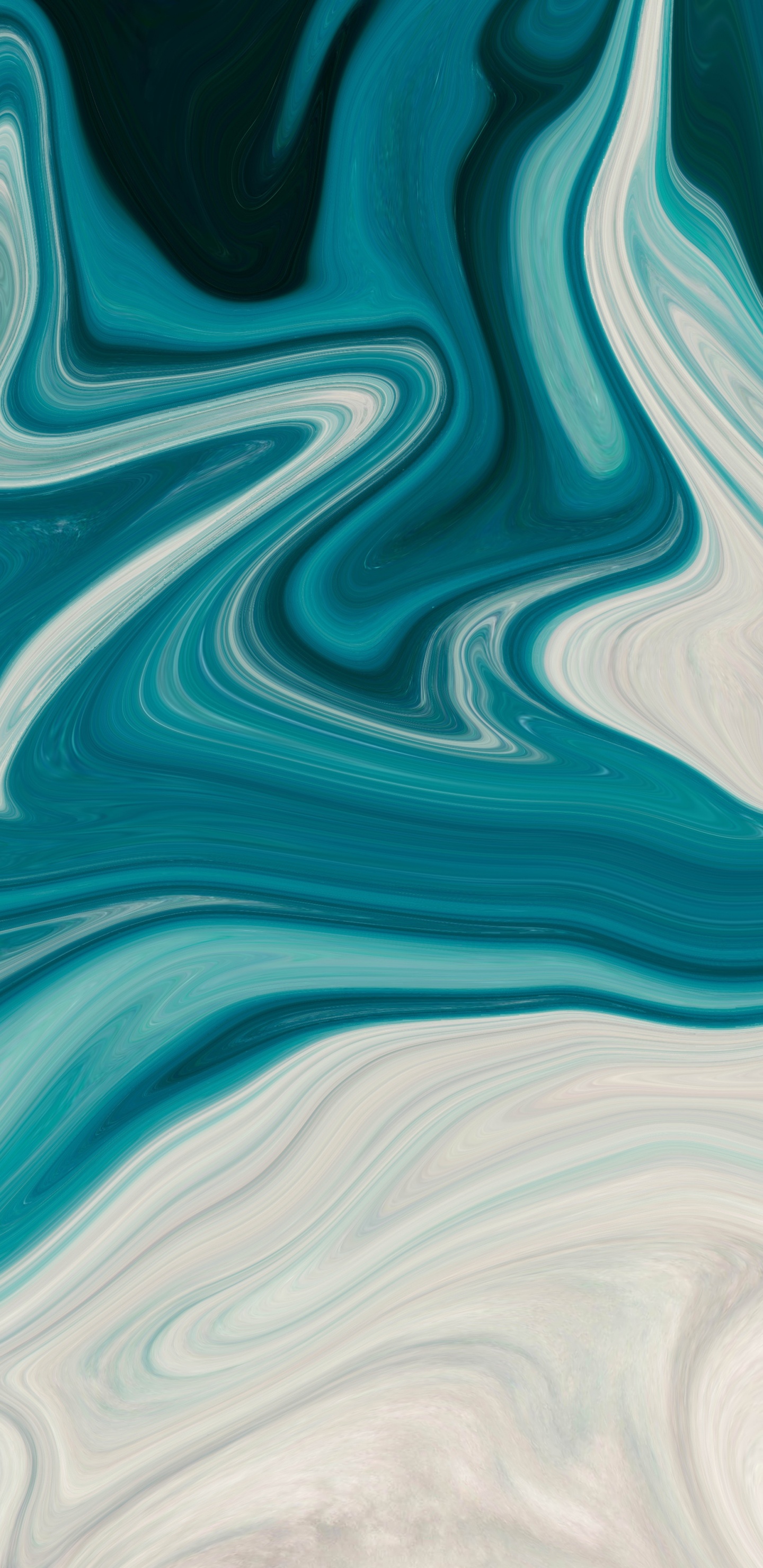 Teal and White Abstract Painting. Wallpaper in 1440x2960 Resolution