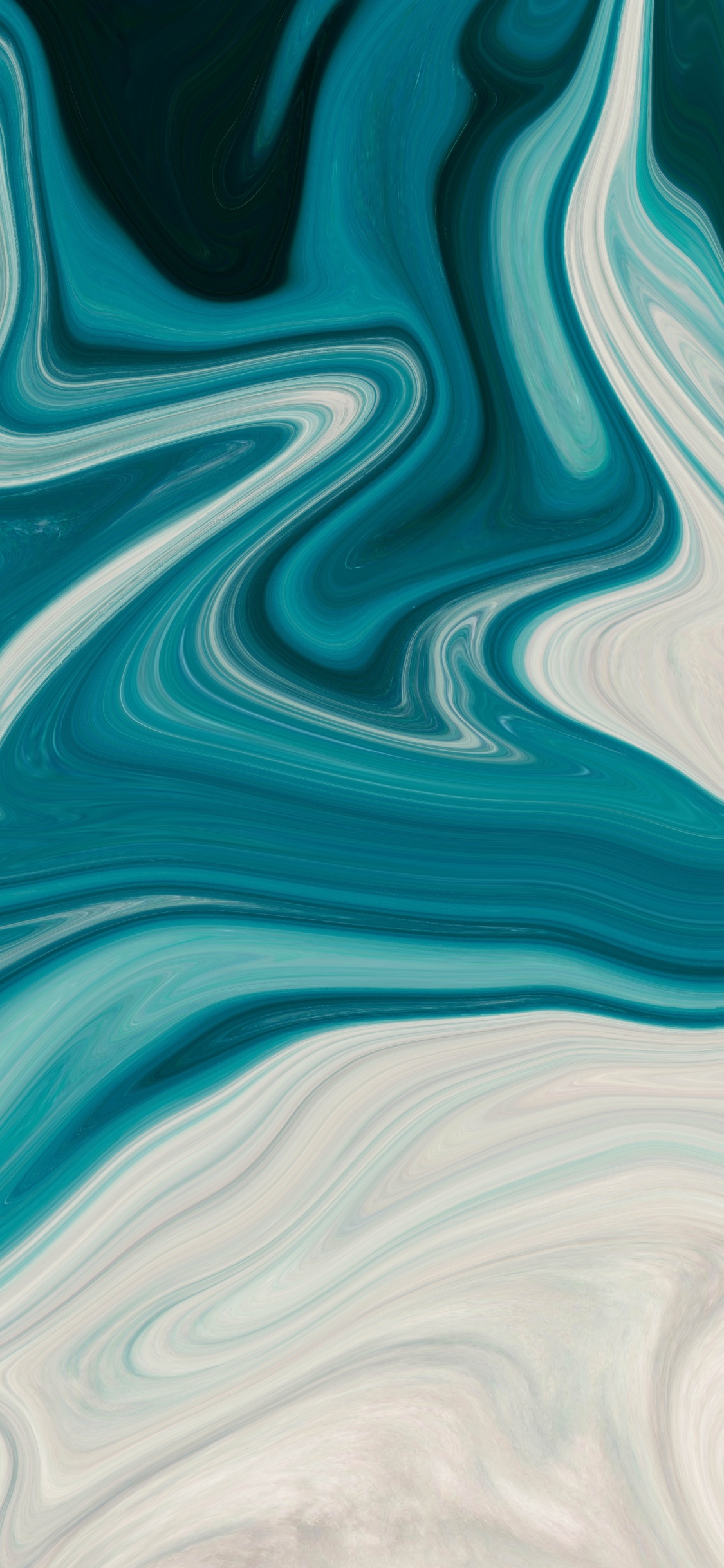 Peinture Abstraite Turquoise et Blanche. Wallpaper in 1125x2436 Resolution