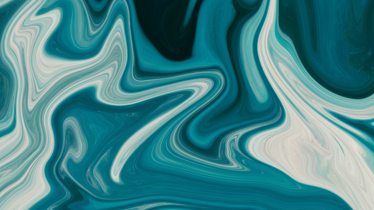 Peinture Abstraite Turquoise et Blanche. Wallpaper in 1280x720 Resolution