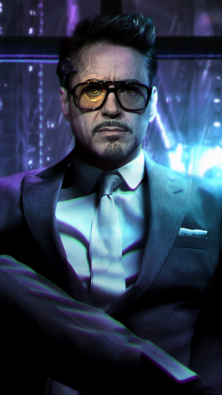 Cyberpunk, Robert Downey Jr, Thanos, L'homme de Fer, L'homme. Wallpaper in 720x1280 Resolution
