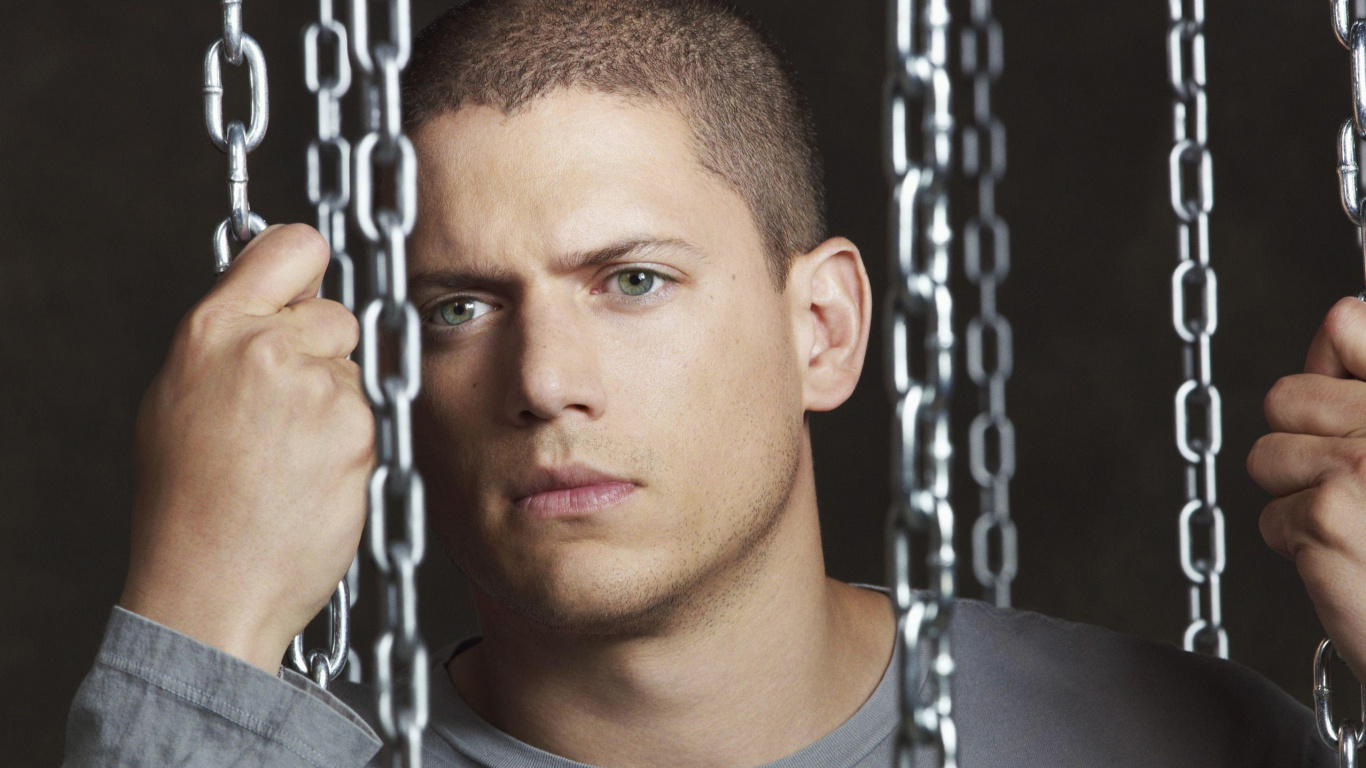 Man in Gray Crew Neck Shirt Holding Gray Chain Link Fence. Wallpaper in 1366x768 Resolution