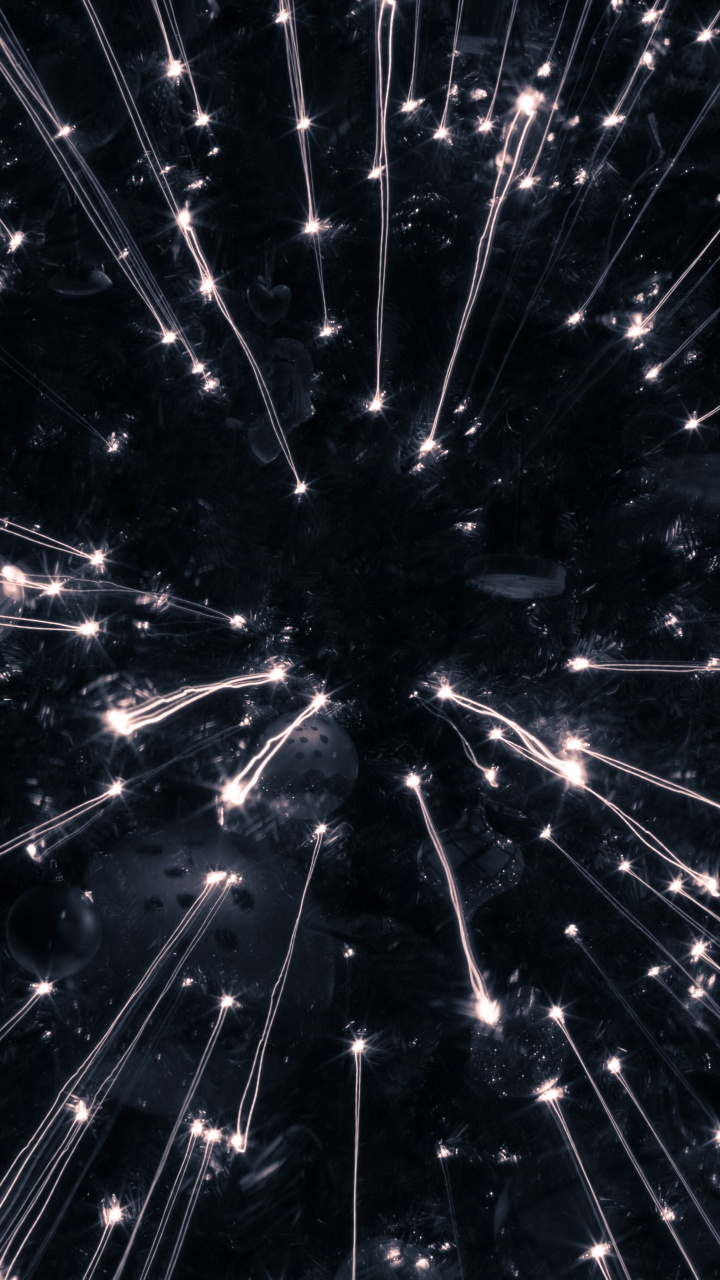 Blue and White String Lights. Wallpaper in 720x1280 Resolution