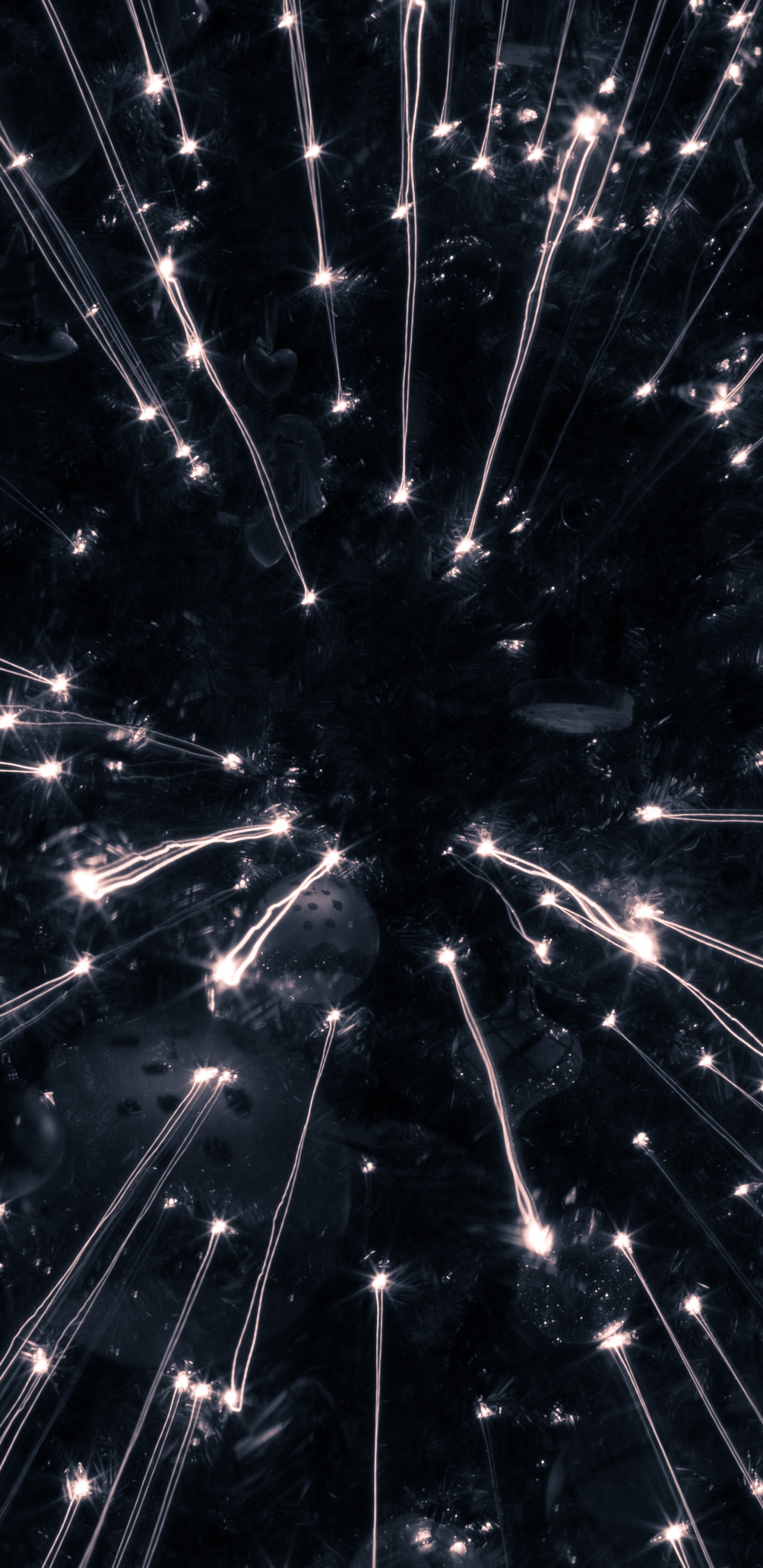 Guirlandes Lumineuses Bleues et Blanches. Wallpaper in 1440x2960 Resolution