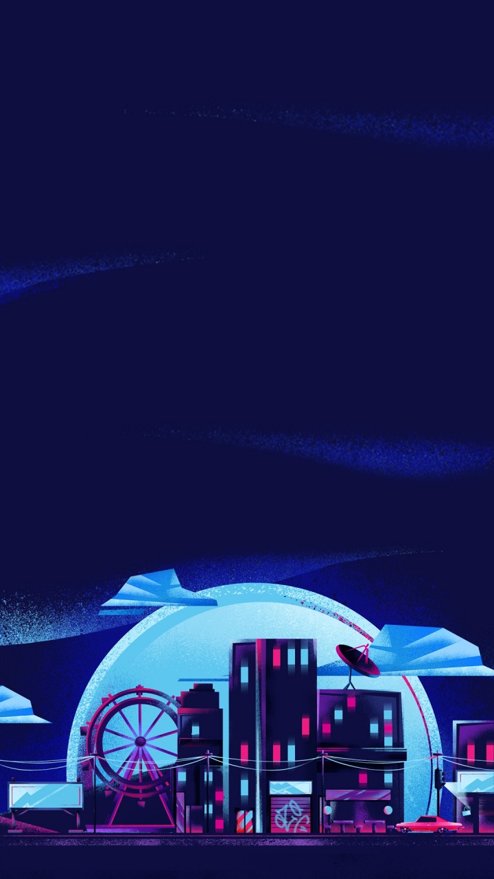 Cyberpunk, Vaporwave, Art, Conception, Illustration. Wallpaper in 720x1280 Resolution