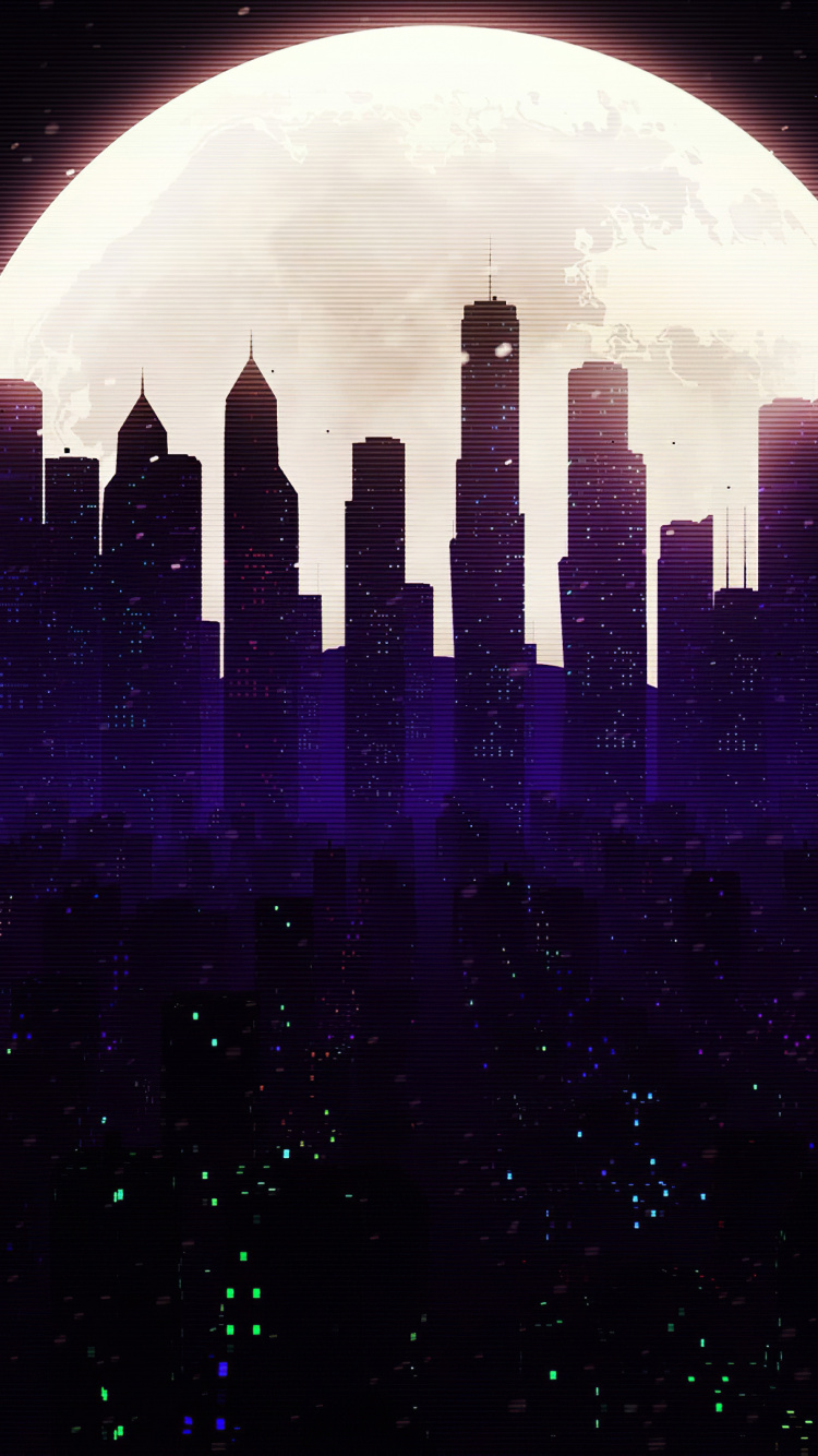 Atmosphäre, Mond, Natur, Purpur, Gebäude. Wallpaper in 750x1334 Resolution