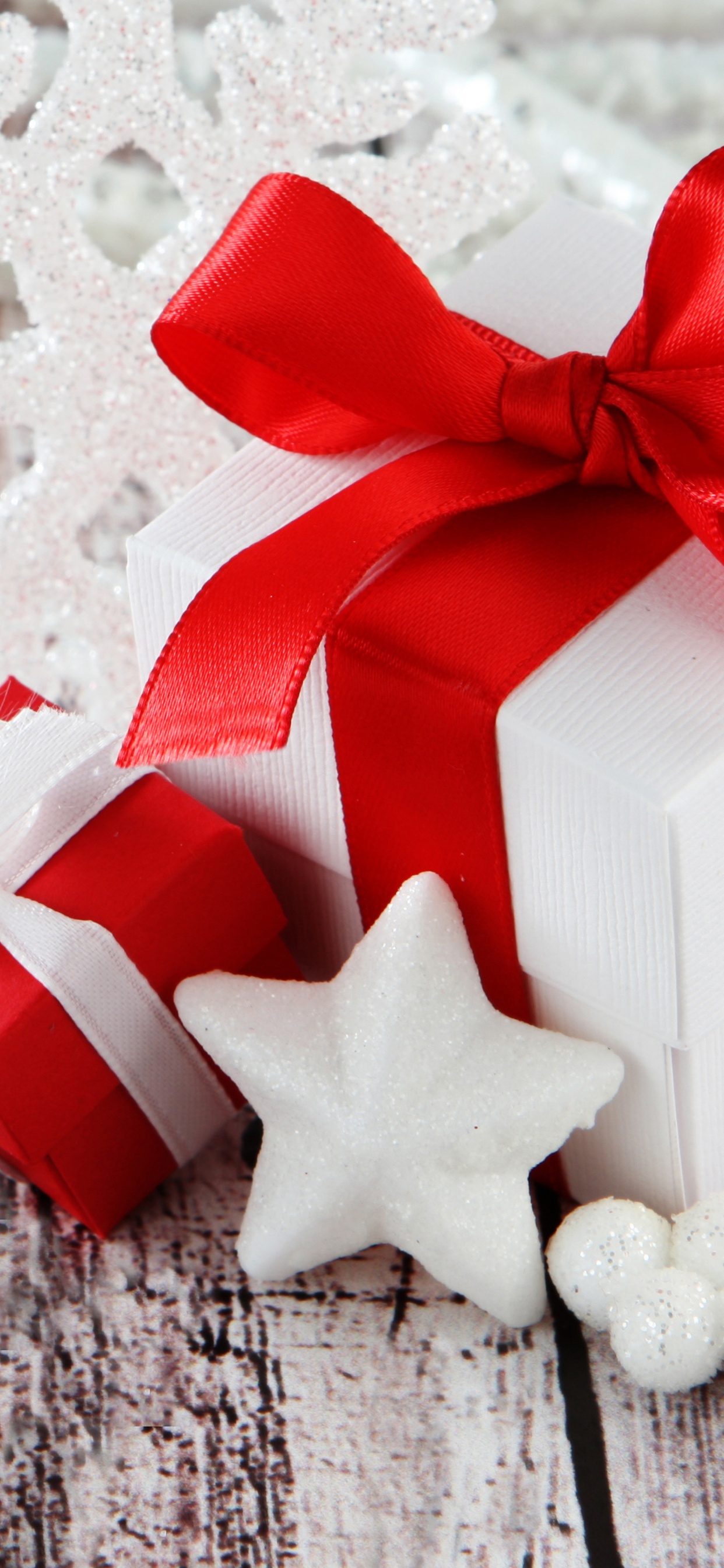 Christmas Day, Holiday, Red, Ribbon, Present. Wallpaper in 1242x2688 Resolution