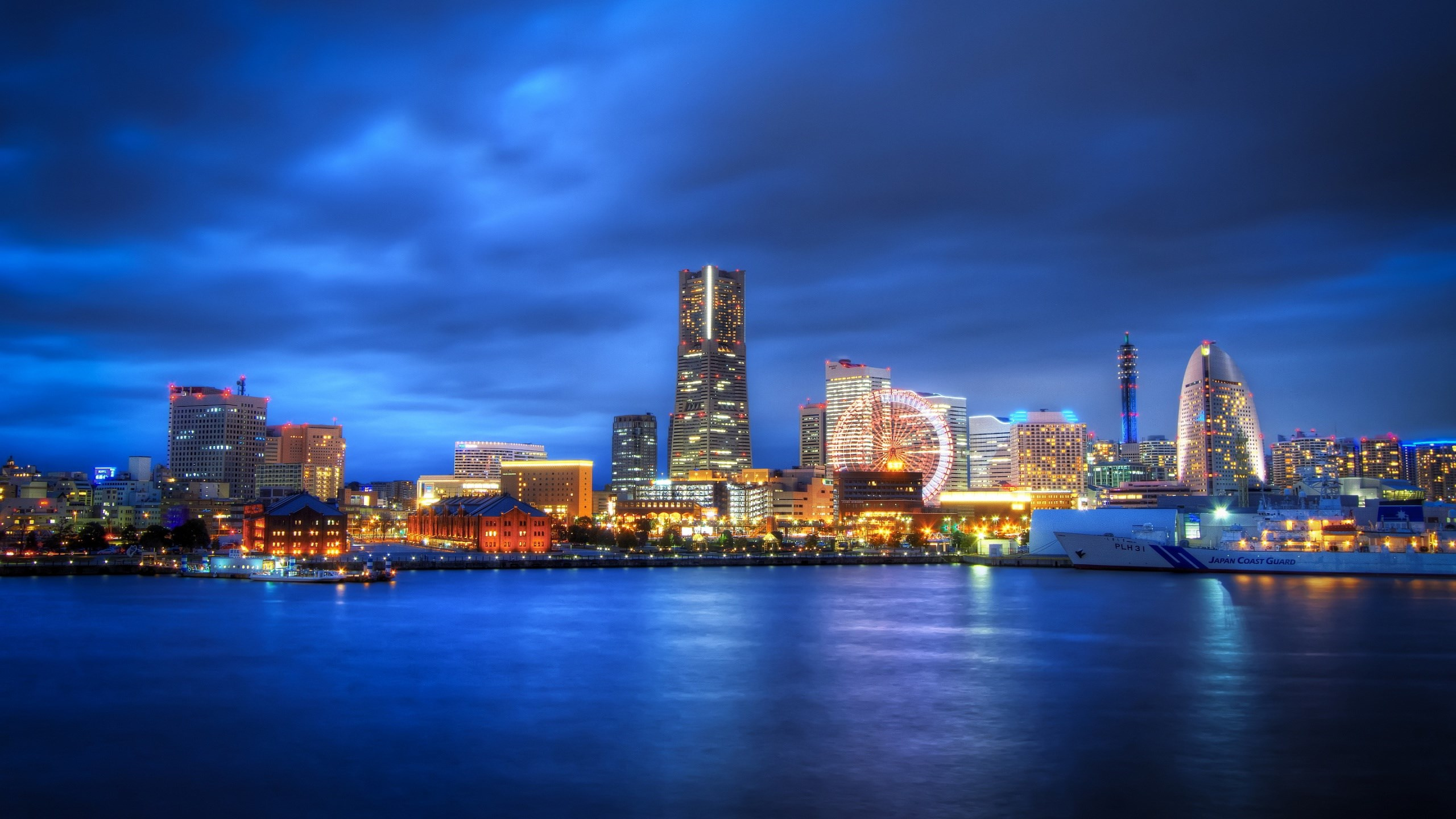 横滨, 城市景观, 城市, 天际线, 里程碑 壁纸 2560x1440 允许