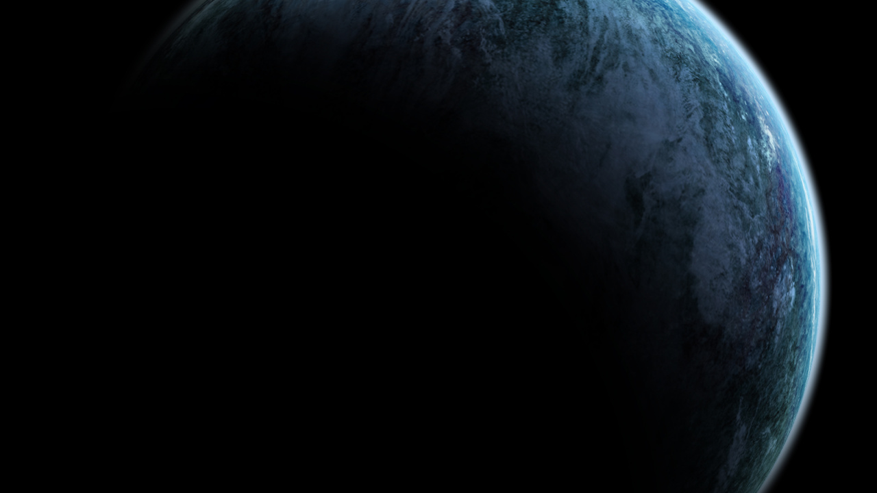 Ilustración de Planeta Azul y Negro. Wallpaper in 1280x720 Resolution