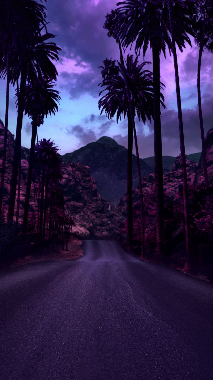 Nature, Art, Purple, Surface de la Route, Paysage Naturel. Wallpaper in 750x1334 Resolution