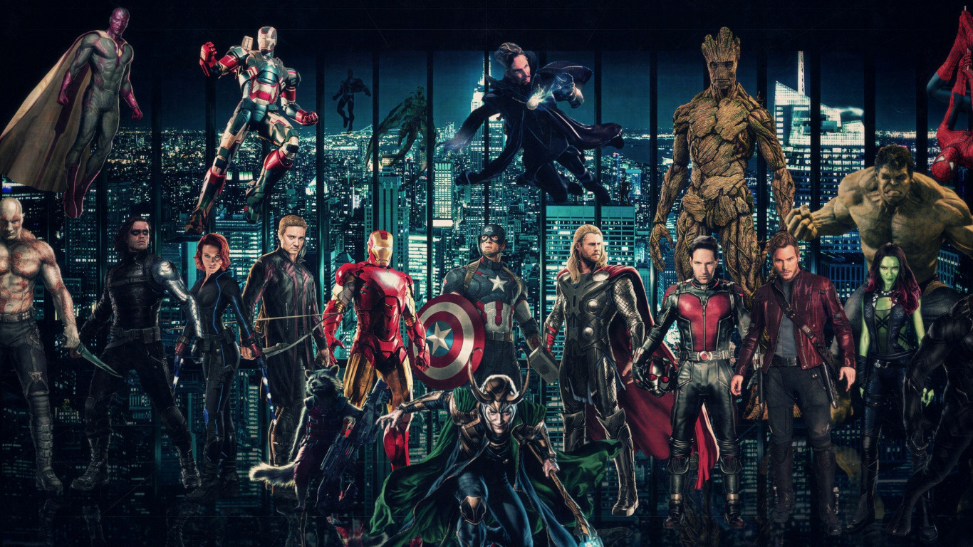 Gente en Traje Negro y Rojo Con Armas. Wallpaper in 1366x768 Resolution