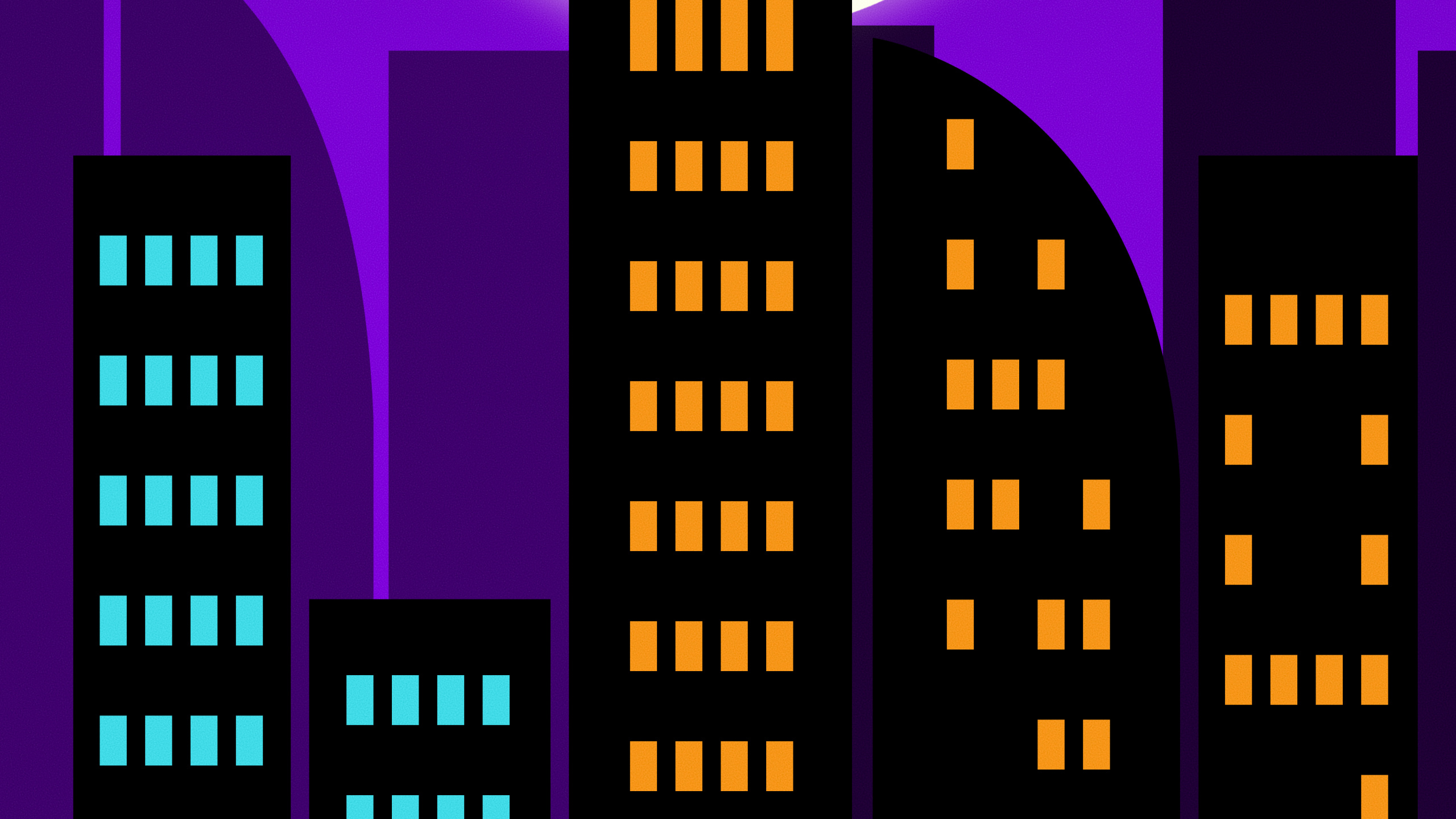 Urbe, Edificio, Luna, Luz, de la Media Luna. Wallpaper in 2560x1440 Resolution