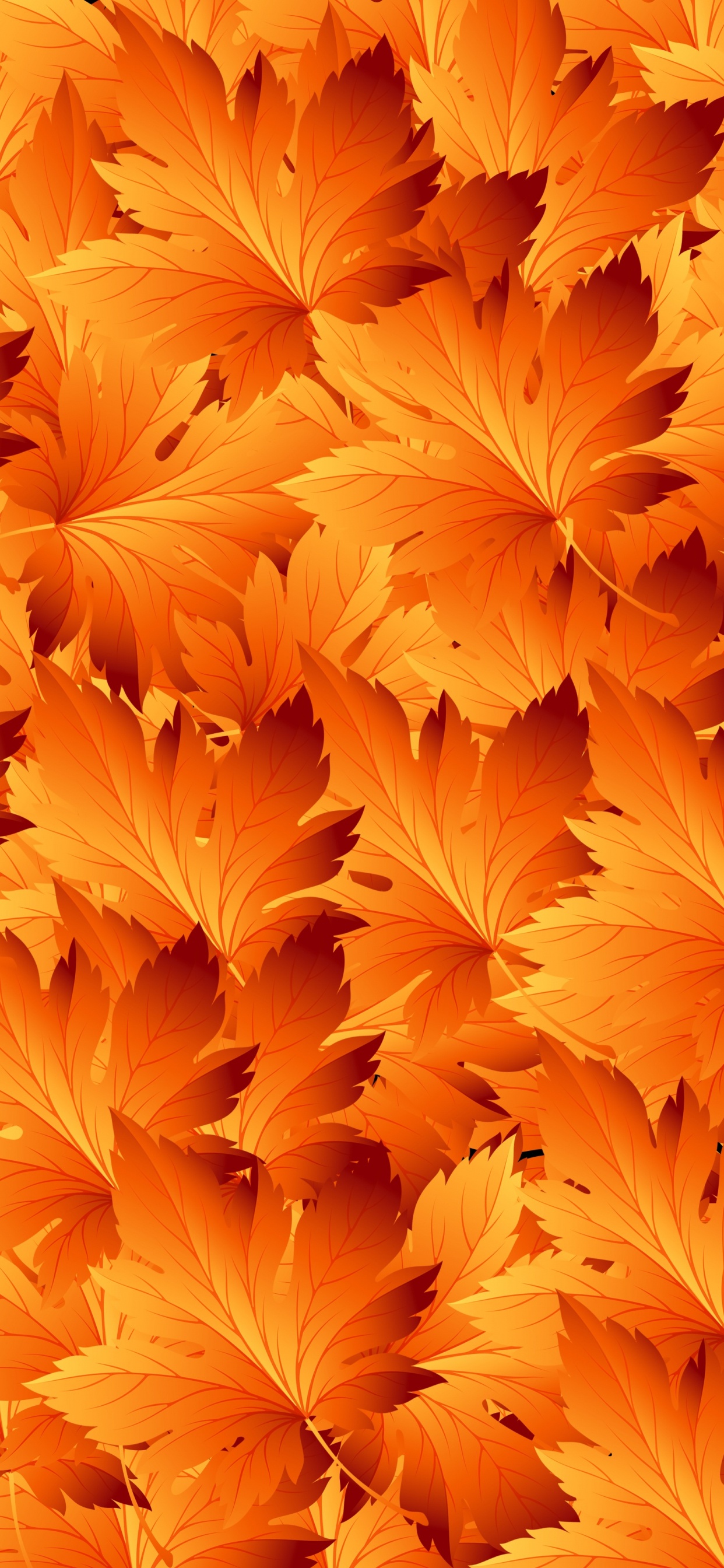 Orange Und Gelbe Ahornblätter. Wallpaper in 1242x2688 Resolution