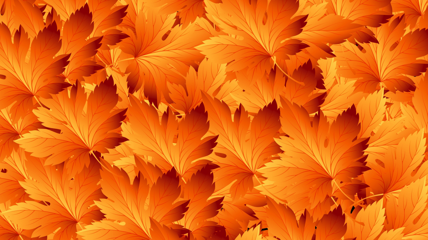 Hojas de Arce Naranja y Amarillo. Wallpaper in 1366x768 Resolution