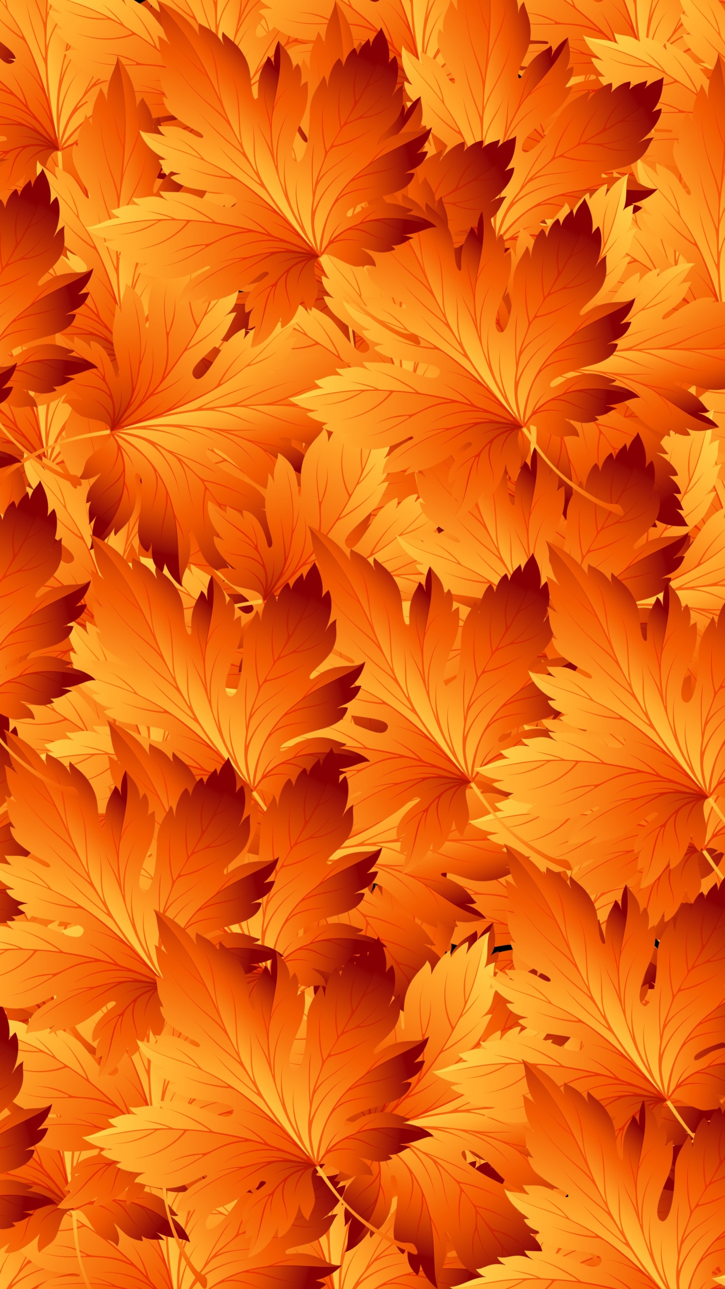 Hojas de Arce Naranja y Amarillo. Wallpaper in 1440x2560 Resolution