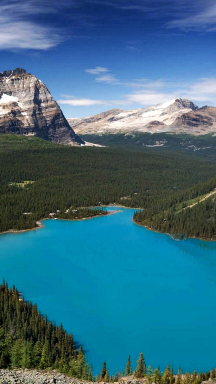 Lake Surrounded by Green Trees and Snow Covered Mountains During Daytime. Wallpaper in 720x1280 Resolution