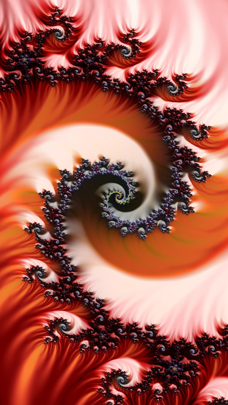 Orange and Black Spiral Illustration. Wallpaper in 750x1334 Resolution
