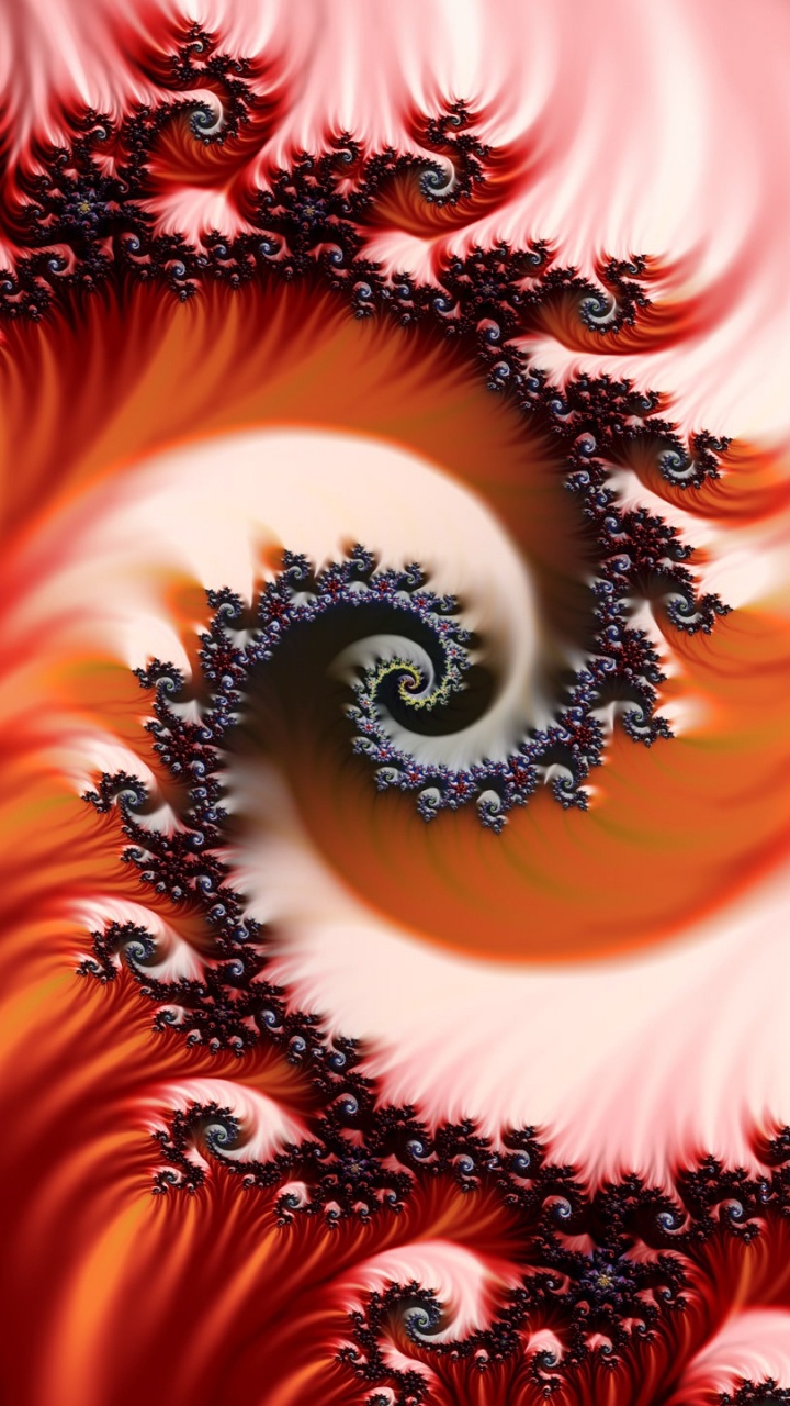 Orange Und Schwarze Spirale Abbildung. Wallpaper in 720x1280 Resolution