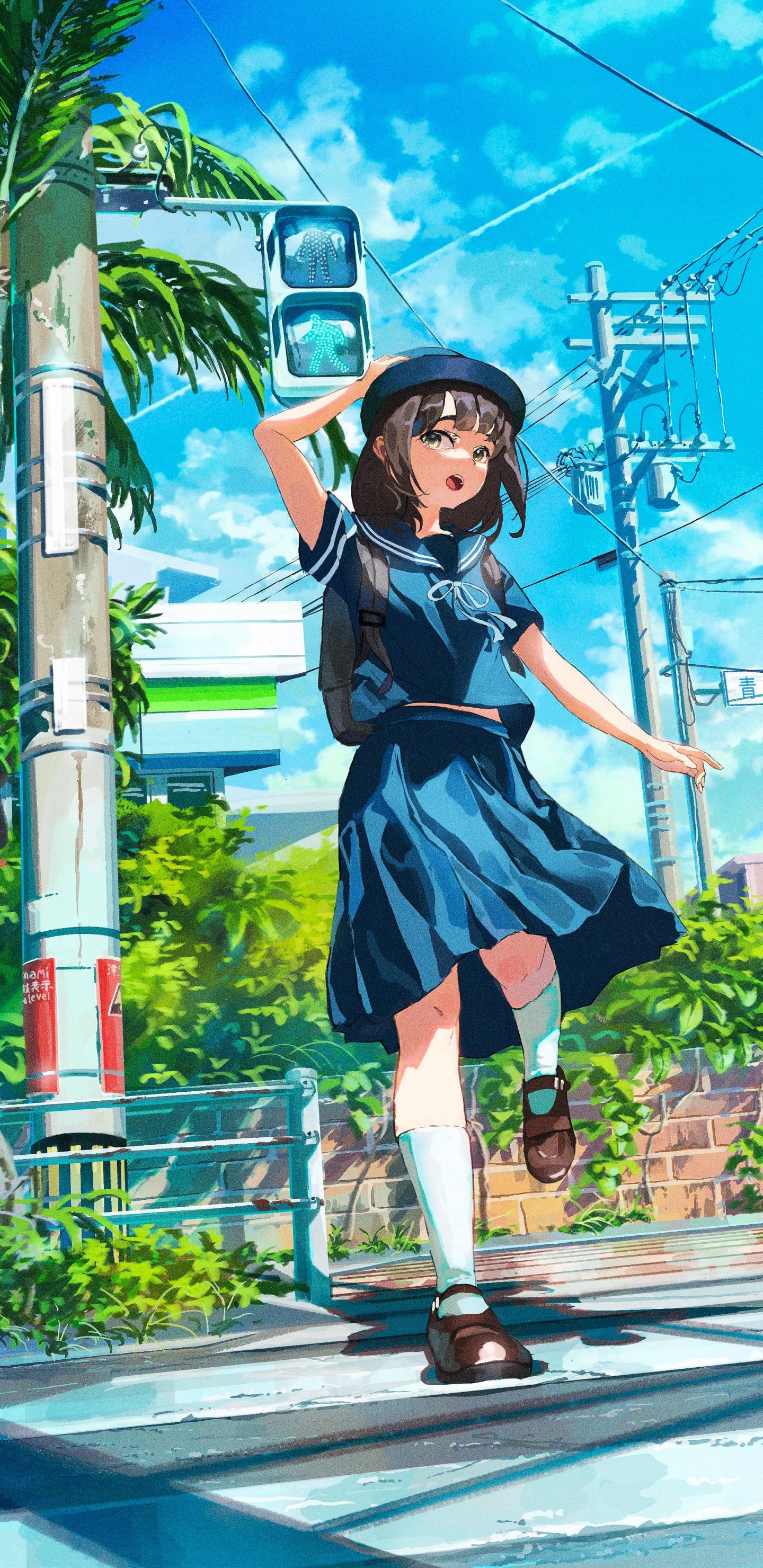 L'anime, Art, Blue, Azure, Cuisse. Wallpaper in 1440x2960 Resolution