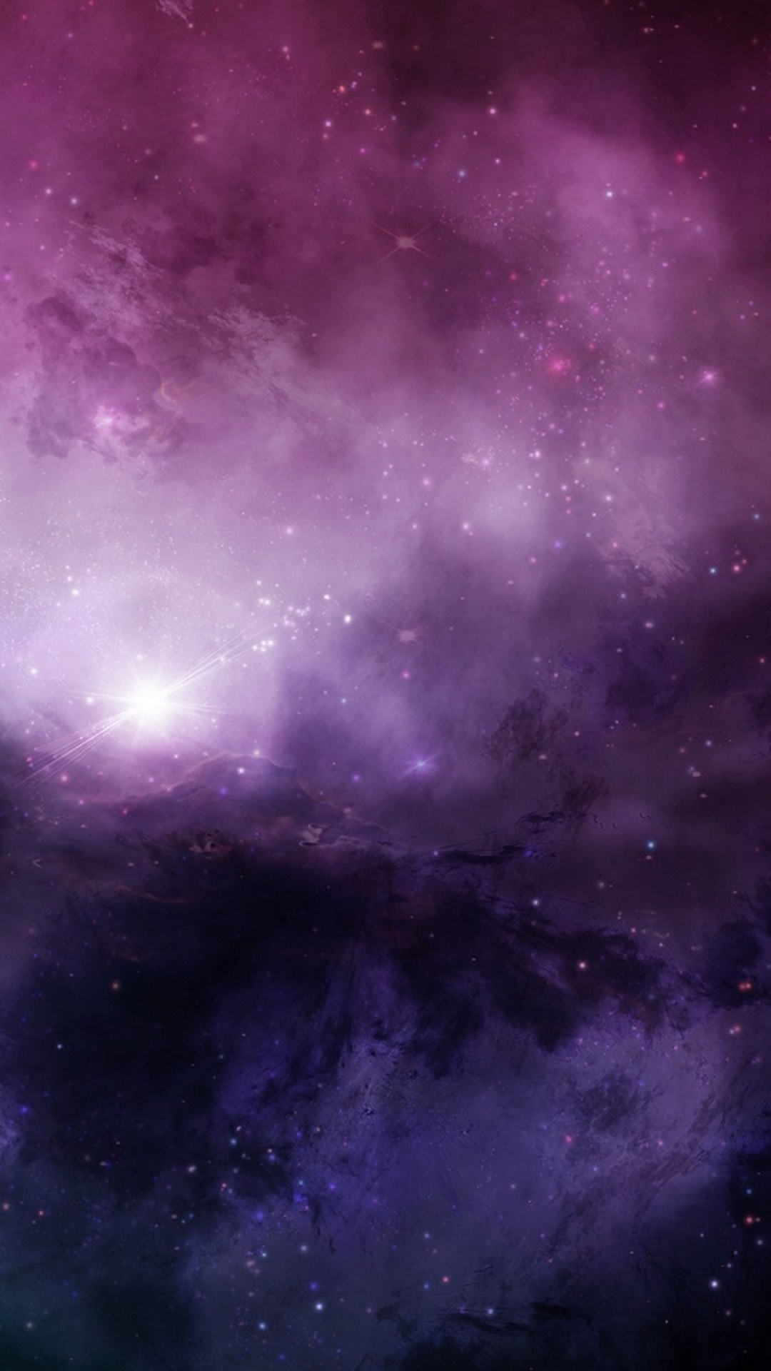 Purple and Black Galaxy Digital Wallpaper. Wallpaper in 1080x1920 Resolution