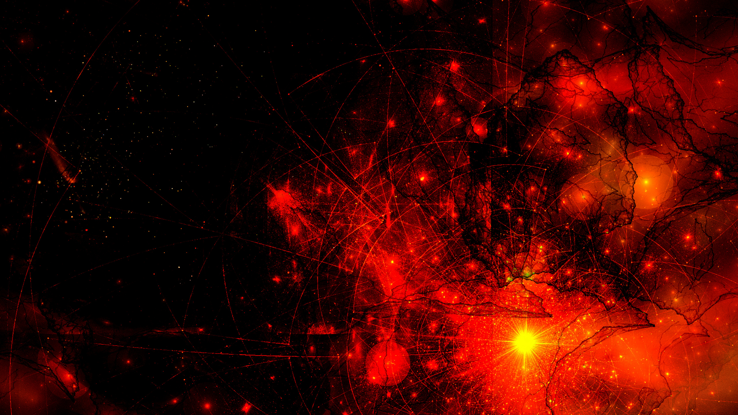 Red and Yellow Fireworks During Nighttime. Wallpaper in 2560x1440 Resolution