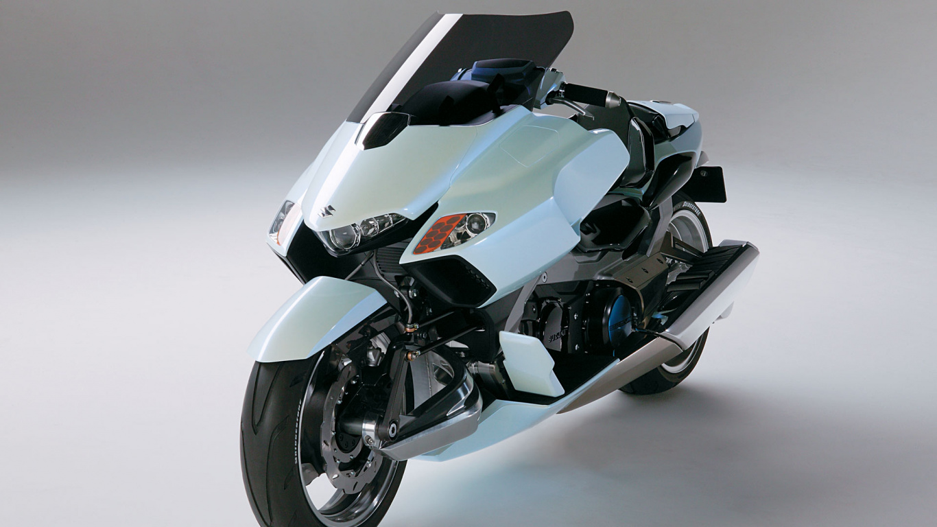 White and Black Sports Bike. Wallpaper in 1366x768 Resolution