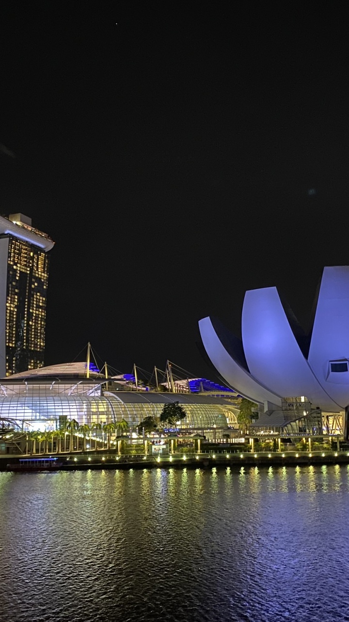 Singapur, Reflexión, Museo de Arte y Ciencia, Agua, Urbe. Wallpaper in 720x1280 Resolution