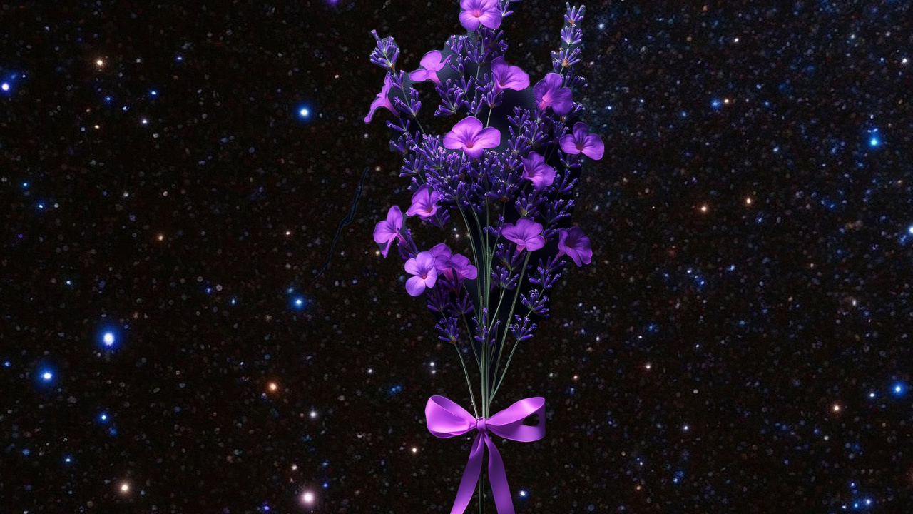 Dianthus, pink, lobelias, night, universe