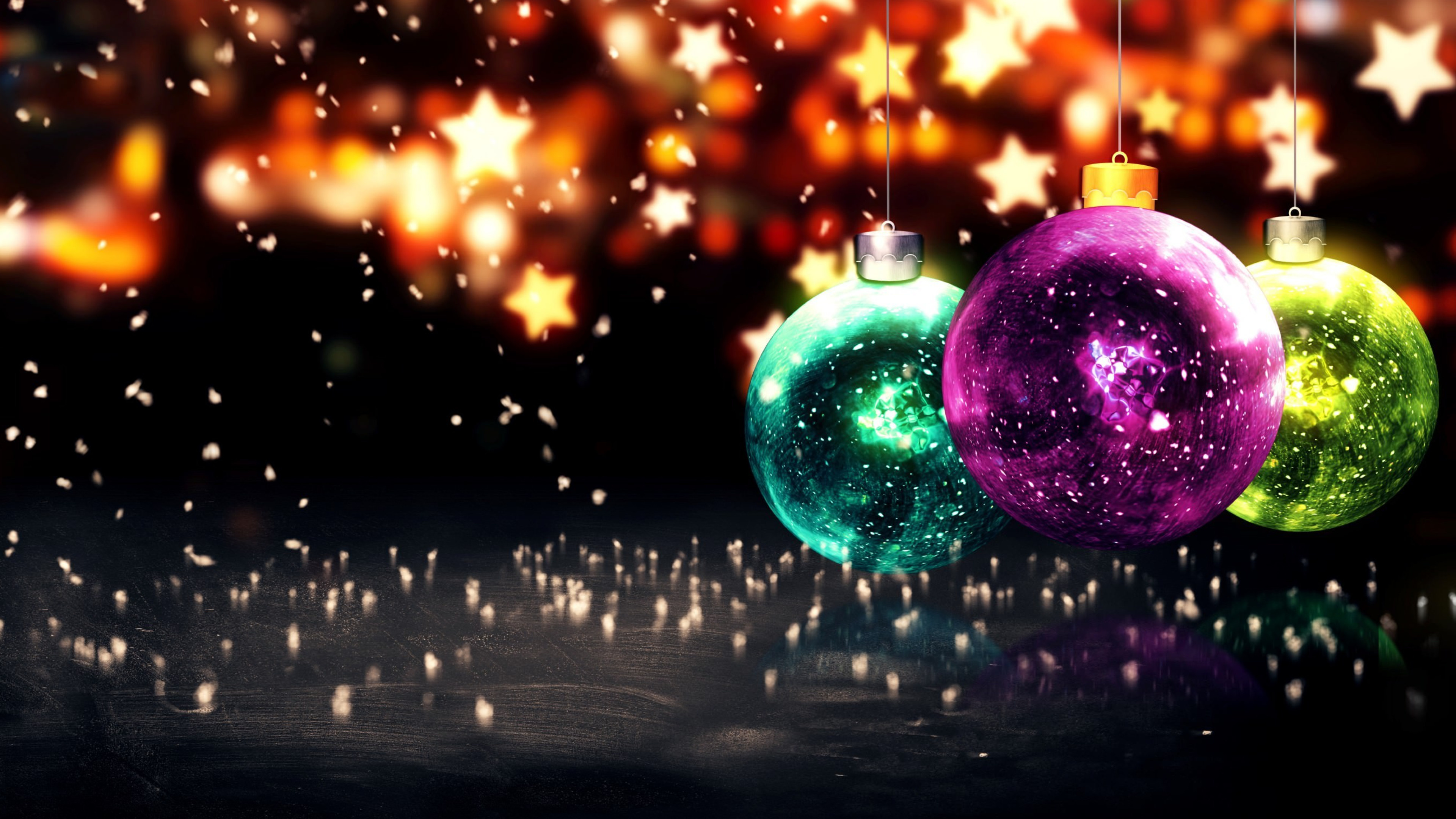 Christmas Day, Space, Christmas Decoration, Night, World. Wallpaper in 3840x2160 Resolution