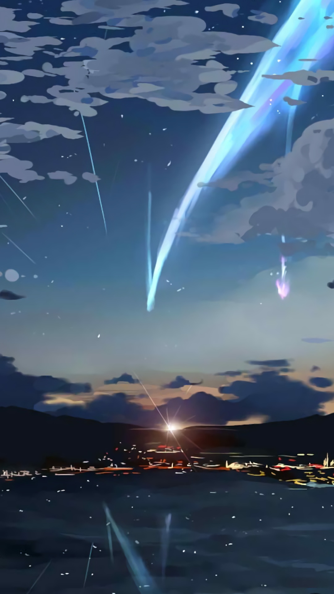 Ihren Namen, Mitsuha Miyamizu, Taki Tachibana, Anime, Atmosphäre. Wallpaper in 1080x1920 Resolution