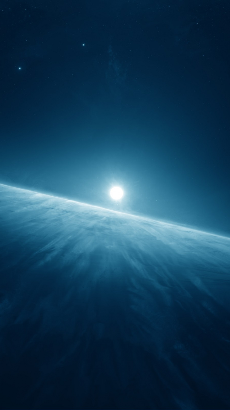 Blue and White Galaxy Illustration. Wallpaper in 750x1334 Resolution