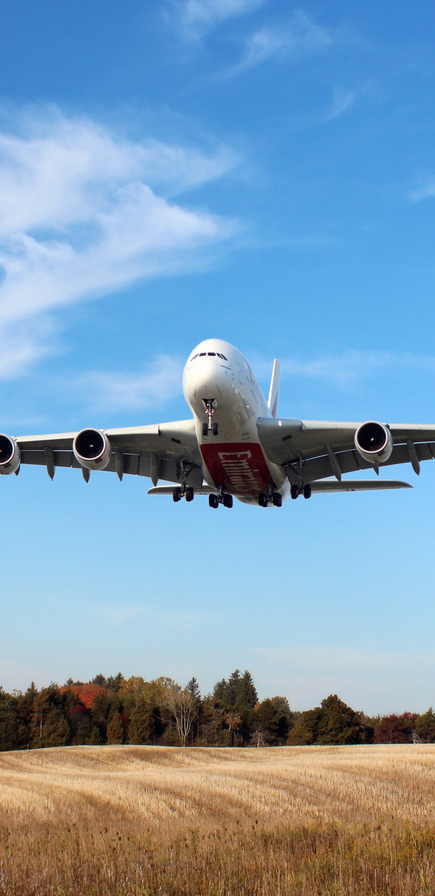 Avión Blanco y Azul Sobrevolando el Campo de Hierba Marrón Durante el Día. Wallpaper in 1440x2960 Resolution