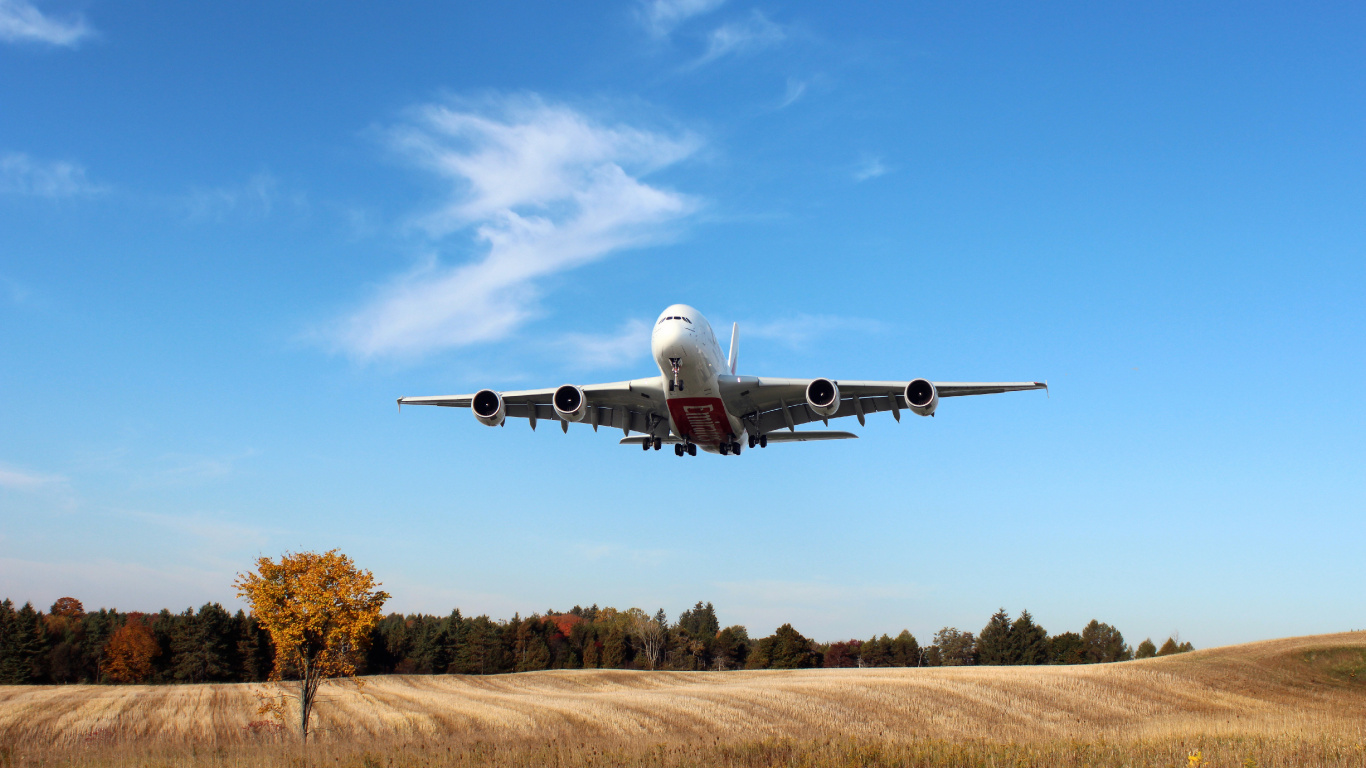 White and Blue Airplane Flying Over Brown Grass Field During Daytime. Wallpaper in 1366x768 Resolution