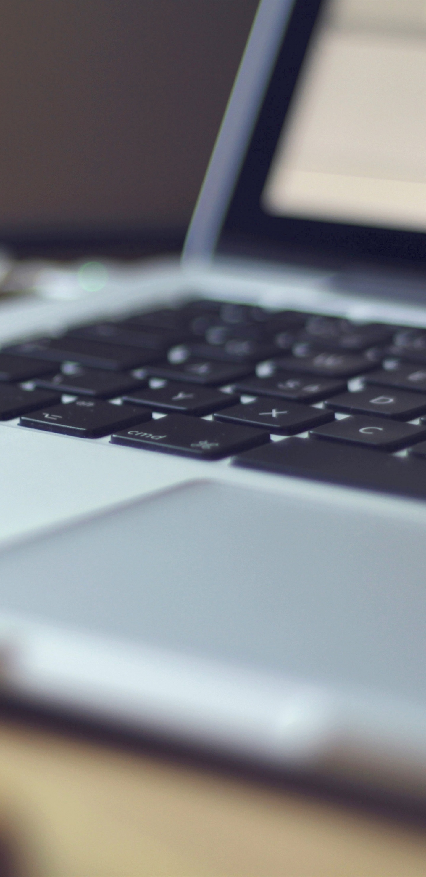 Macbook Pro on Brown Wooden Table. Wallpaper in 1440x2960 Resolution