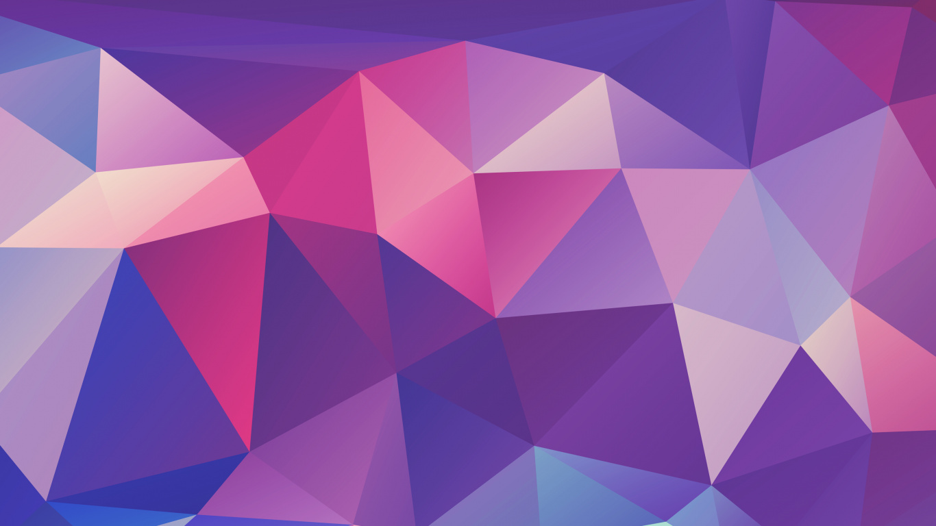 Multicolor Polygon, Polygon, Colorfulness, Purple, Triangle. Wallpaper in 1366x768 Resolution